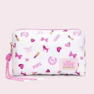 PINK x LoveShackFancy Makeup Bag in VS White Bisous